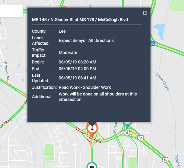 Beware of traffic issues at 45 and McCullough.