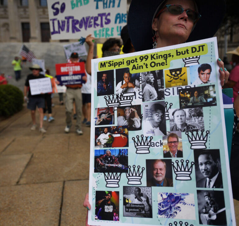 Thousands in Mississippi protest Trump policies at ‘No Kings’ events