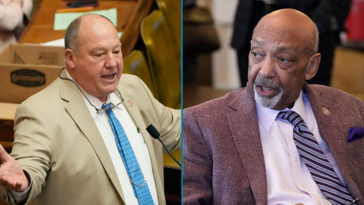 Side by side images of Rep. Price Wallace on the left and Rep. Bo Brown on the right