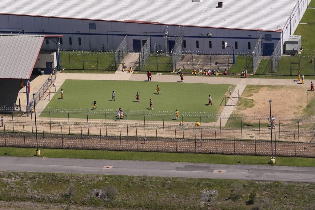 The Central Louisiana ICE Processing Center is seen in this aerial photo in Jena, La., Tuesday, April 8, 2025. (AP Photo/Gerald Herbert)